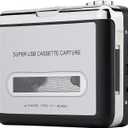 Reshow Cassette Tape Player – Portable Tape Player Audio Cassette to Digital Converter, Compatible with Laptops and Personal Computers Convert Cassette Tape Recorder to iPod Format (Silver)