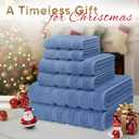 American Soft Linen Luxury 6 Piece Towel Set, 2 Bath Towels 2 Hand Towel 2 Washcloths, 600 GSM 100% Cotton Turkish Towels for Bathroom, Electric Blue Towel Sets