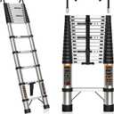 Telescoping Ladder 14.5 FT with 2 Detachable Hooks, 330 lbs Max Capacity