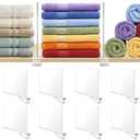 BAUMFEUER 8 Pack Clear Acrylic Shelf Dividers for Closet Shelf Organizer of Bedroom Kitchen Office Bathroom Organizer for Clothes Books Hats and Handbags