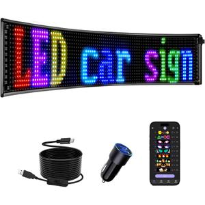 Multifunctional Bright 1PCS Devil Eyes for Semi Trucks Windshield - 58in x 8in [ Upgraded Chip Two Screens 100% Synchronized ] Programmable LED Eyes for Trucks- Flex LED Display