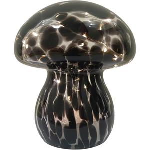JBGIYOSG Mushroom Table Lamps Night Lights Cute Glass Nightstand Bedside Desk Lamps for Bedroom Living Study(Bulb Included) - Black