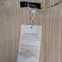 Women 2 Piece Outfits Long Sleeve Asymmetric Slit Hem Tops Midi Bodycon Skirt Sets Lounge Knit Sweater Set, Beige, Size S