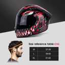 MotuoMr BSDDP Unisex-Adult Full Face Motorcycle Helmet DOT Approved Motorbike Moped Street Bike Racing Crash Helmet with Graphic (Red Venom, Large)