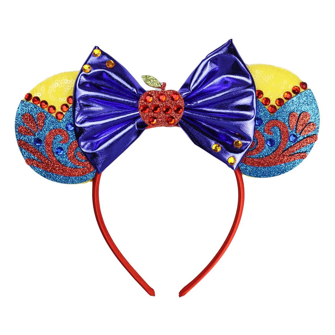 JIAHANG Mouse Ears Princess Headband with Sequin, Hair Bow Hair Hoop, Masquerade Party Decoration Princess Headwear Hair Accessories for Women Girls