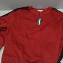 Zeagoo Womens Sweatshirt Long Sleeve Color Block Fleece Hoodies Fall Casual Crewneck Pullover Tunic Tops 2024 (Small, Wine Red)