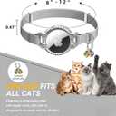AirTag Cat Collar Breakaway, Cat Tracking Collar with Holder, Purple