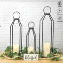Perfnique Modern Farmhouse Lanterns, Set of 3 Black Metal Lanterns w/ 6hr Timer Flickering Flameless Candles, Decorative for Outdoor Decor, Front Porch, Indoor, Patio, Garden, Fireplace, Christmas