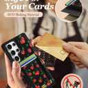 2 x Shorogyt for Samsung Galaxy S25 Ultra Cute Kawaii Leather Phone Case - Compatible with Magsafe Wallet Magnetic Credit Card Holder Fashion Cherry Design Phone Cover for Women Girls, Fits 7 Cards