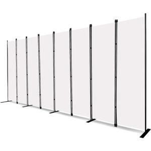 MAYOLIAH 8-Panel White Room Divider 6ft Tall Folding Privacy Screen Portable Office Partition Indoor Wall Separator 160" W X 72" H