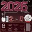 2026 Graduation Yard Sign Decorations with LED String Light, Large 2026 Yard Signs with Stakes Class of 2026 Light Up Lawn Yard Signs for Outdoor Congrats Grad Party Pathway Decor SuppliesMaroon