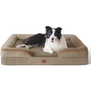 Bedsure Orthopedic Dog Beds Large Sized Dog - Washable Large Dog Cat Bed Waterproof, Comfort Dogs Couch Sofa with Washable Removable Cover, Pet Bed with Nonskid Bottom, Hazel, 35"