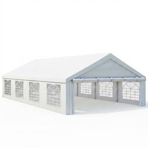 DWVO 20x30ft Party Tent Outdoor Heavy Duty Wedding Event Shelters Galvanized Canopy with Upgraded Large Roof, 2 Storage Bags, Removable PVC Sidewalls, White