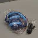 iClever BTH12 Kids Bluetooth Headphones,Colorful LED Lights Kids Headphones Wireless,74/85dBA Safe Volume,85H Playtime,Fast Charging,Bluetooth 5.2,Over Ear,Builtin Mic for iPad/Tablet/Airplane,Blue