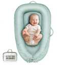 Baby Lounger - Infant Lounger for Newborn 0-24 Months, Pure Cotton Breathable Baby Nest Lounger Cover, Newborn Essentials for Baby Boys & Girls, Co Sleeper Portable Baby Bed for Home and Travel (Pea Green)