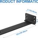 Heavy Duty Shelf Brackets, Floating Shelf Bracket 12 inch 6 Pack L Brackets for Shelves Black Metal Support Bracket for DIY Decorative with Screws