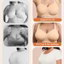 Vertvie Jelly Bras for Women Plus Size Minimizer Soft Wireless Push Up Bra Full Supportive Older Lift Back Coverage Bralette (Beige)