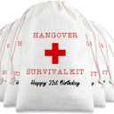 Cool 21st Birthday Gifts Travel Makeup Bag Hangover Kit 21st Birthday Gifts Pouch Birthday Party Gifts Drawstring Bag for Her 21 Years Old Women Daughter Friends Sister 5 Pack