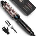 Terviiix 1.25 Inch Thermal Brush, Fast-Heating Ceramic Tourmaline Ionic Volumizing Brush, Heated Round Brush for Volumizing and Soft Curls, Digital Display 9 Temperatures Curling Wand, Dual Voltage