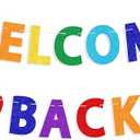 2 Pcs YQUQWN Glitter Welcome Back To School Banner Colorful No DIY, First Day of School Sign, Back to School Banner, Welcome Back to School Decorations, Classroom Party Decor, Indoor Outdoor Hanging Sign