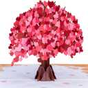 Paper Love 3D Heart Tree Romantic Pop Up Card, Gift for Birthday, Wedding, Anniversary, Thank You, Get Well, Valentines Day, Mothers Day & All Occasions, 5" x 7" Includes Envelope and Note Tag