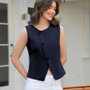 UNCLECAT Women Denim Vest Tops Sleeveless Jean Shirts Jacket Waistcoats, One Size