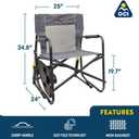 GCI Outdoor Freestyle Rocker Portable Folding Rocking Chair, Outdoor Camping Chair with Side Table, One Size