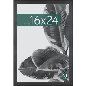 MCS Studio Gallery 16x24 Poster Frame Black Woodgrain Engineered Wood, Vertical & Horizontal Wall Hanging Large Picture Frame for Photos, Posters & Art Prints (1-Pack)