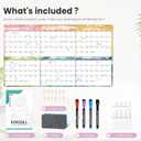 EYROZILL Large 2026-2027 Wall Calendar Full Year 29"x16.5",Double-Sided Two-Panel Format, School & Office Calendar Rolled-up Packing (Feb 2026 - Dec 2027)