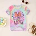 CM C&M WODRO Magical Kingdom Shirt Baby Girl Magic Castle Bow Tie-Dye T-Shirt Kids Fairy Tale Short Sleeve Summer Tee Tops(Tie-Dye 3,2-3 Years)