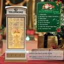 Christmas Snow Globe Lantern - Angel Scene Water Lanterns with Lights and Glitter - White Telephone Booth Decoration - USB or Battery Powered Musical Box for Adults Girls (Angel)
