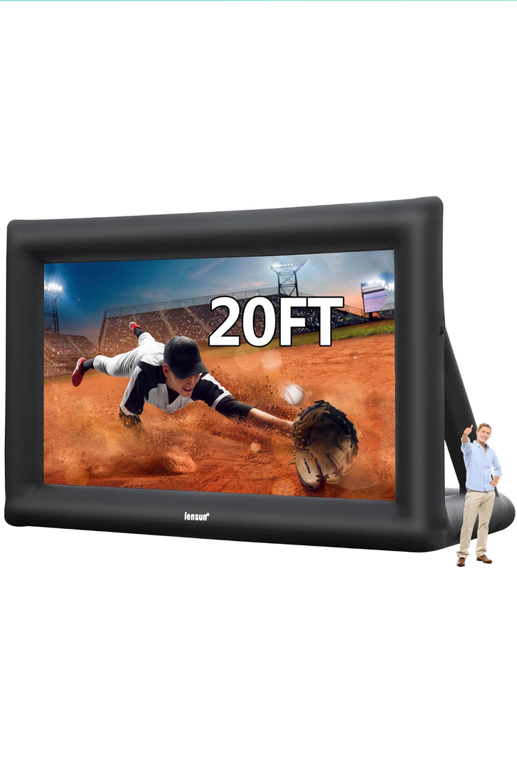 Giant Inflatable Movie Screen, Outdoor Projection Screen Blow Up Screens Thick Airtight Material Front and Rear Projection with Air Blower for Backyard Movie Night, Theme Parties, Celebrations