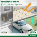 3'x12' Waterproof Retractable Pergola Canopy Shade Cover UV Block Replacement Shade Cloth Outdoor Wave Sunshade Sails with Wire Cables for Deck Porch Garage Backyard Beach, Beige