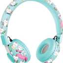 LilGadgets Untangled Pro On-Ear Kids Wireless Headphone for School, Microphone, Volume Limited, SharePort Technology, SoftTouch Padding, Rainbow Cat Bluetooth Headphones