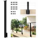 Side Mount Cable Railing Post 36" (Post Body 44"), Level Drilled Space-Saving Rail Post with 11 Holes, Stainless Steel Fascia Mount Cable Railing Kit System, Black Indoor Outdoor Deck Post