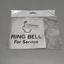 NorthByNorthEast Aluminium Service Bell Sign - Metallic Silver with Hand Icon - Self-Adhesive Peel and Stick - 145mm x 145mm - Ideal for Hotels, Restaurants, Hospitality Industry