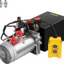 Mophorn Hydraulic Power Unit 8 Quart Hydraulic Pump Double Acting Hydraulic Power 12V DC with Metal Oil Reservoir Hydraulic Pump Power Unit for Dump Trailer Car Lifting