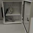 Outdoor Electrical Box with Thermostat and Fan, Cold-Rolled Steel Plate, Aluminum Alloy Back Beam, One-Piece Ventilation Design, IP65 Waterproof, Wall/Pole Mounted. (19.6" x 15.7" x 7.9")