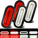 WahMOTOTin 4pcs 6" inch Oval 52 LEDs Trailer Trucks Halo Taillight, 2x Red LED Stop Brake Turn Lights, 2x White LED Reverse Back up Tail Lights【Patented】 w/ Rubber Grommet Flash Mount For RV/ Van, DC 12V