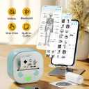 Sticker Printer, PrintPods Mini Printer, Bluetooth Portable Sticker Maker with 3 Rolls Paper, Print Pod Inkless Thermal Printer for iPhone, Impresora Porttil for Notes, Journal, DIY, Kids Gift