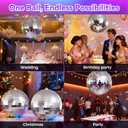6-Inch Disco Ball 2-Pack Silver Hanging Mirror Balls with String, Reflective Disco Ball Decor for Disco Party Decorations, Disco Christmas Decor, Home DIY, Weddings & Indoor/Outdoor Events