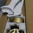 42 Inch White and Gold Ceiling Fans with Lights and Remote, 3 Solid Wood Blades, 6 Speeds, Quiet DC Motor, Dimmable LED, Modern Gold Ceiling Fan for Indoor Bedroom,Living Room,Patio