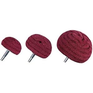 JIUNENG 3Pcs Dome Mounted Sanding Mop Polishing Pad Nylon Fiber Buffing Wheel 320 Grit
