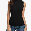 TANGNADE Sleeveless Turtlenecks for Women Tunic Plus Size Mock Neck Soft Tank Tops Basic Stretch Slim Fit Undershirts, SIZE M