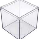 8 Pack Clear Acrylic Boxes with Lids – 4"L x 4"W x 4"H, Made in USA, Plastic Display Box for Candy, Party Favors, Gifts, Ornaments or Collectibles