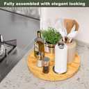 Lazy Susan Organizer, 13.2 Inch Non-Skid Bamboo Lazy Susan for Kitchen Table cabinets Closets and Kitchen Islands, Wood Turntable for Kitchen Countertop Organizer