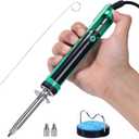 YIHUA 929D-V Electric Desoldering Soldering Iron Solder Sucker Desoldering Pump with Shorter Charging Handle and Desoldering Nozzles 1.0mm 1.2mm for Through-Hole Desoldering