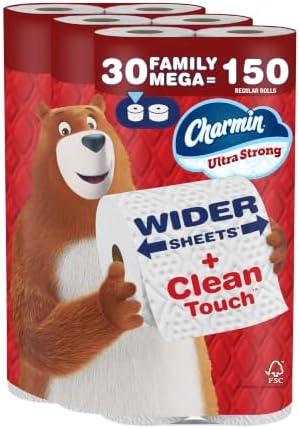 Charmin Ultra Strong Clean Touch Toilet Paper, 10 Family Mega Rolls = 50 Regular Rolls 