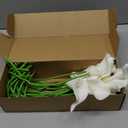 30Pack Real Touch PU Latex Artificial Calla Lily Flowers for Wedding Party and Home Decor-White