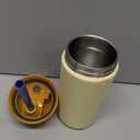 Owala Kids Flip Insulated Stainless-Steel Water Bottle with Straw and Locking Lid, 14-Ounce, Orange/Yellow (Misty Horizon)